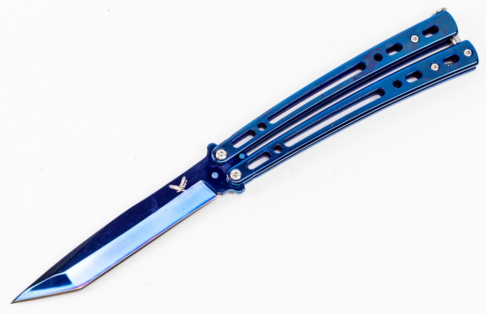 Нож-бабочка (балисонг) Танто синяя