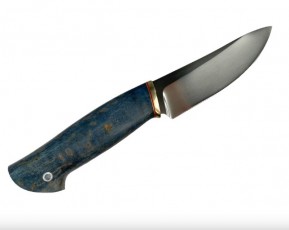 Нож кузница Семина Кайман, сталь D2,мельхиор,рукоять из стабилизированной карельской березы