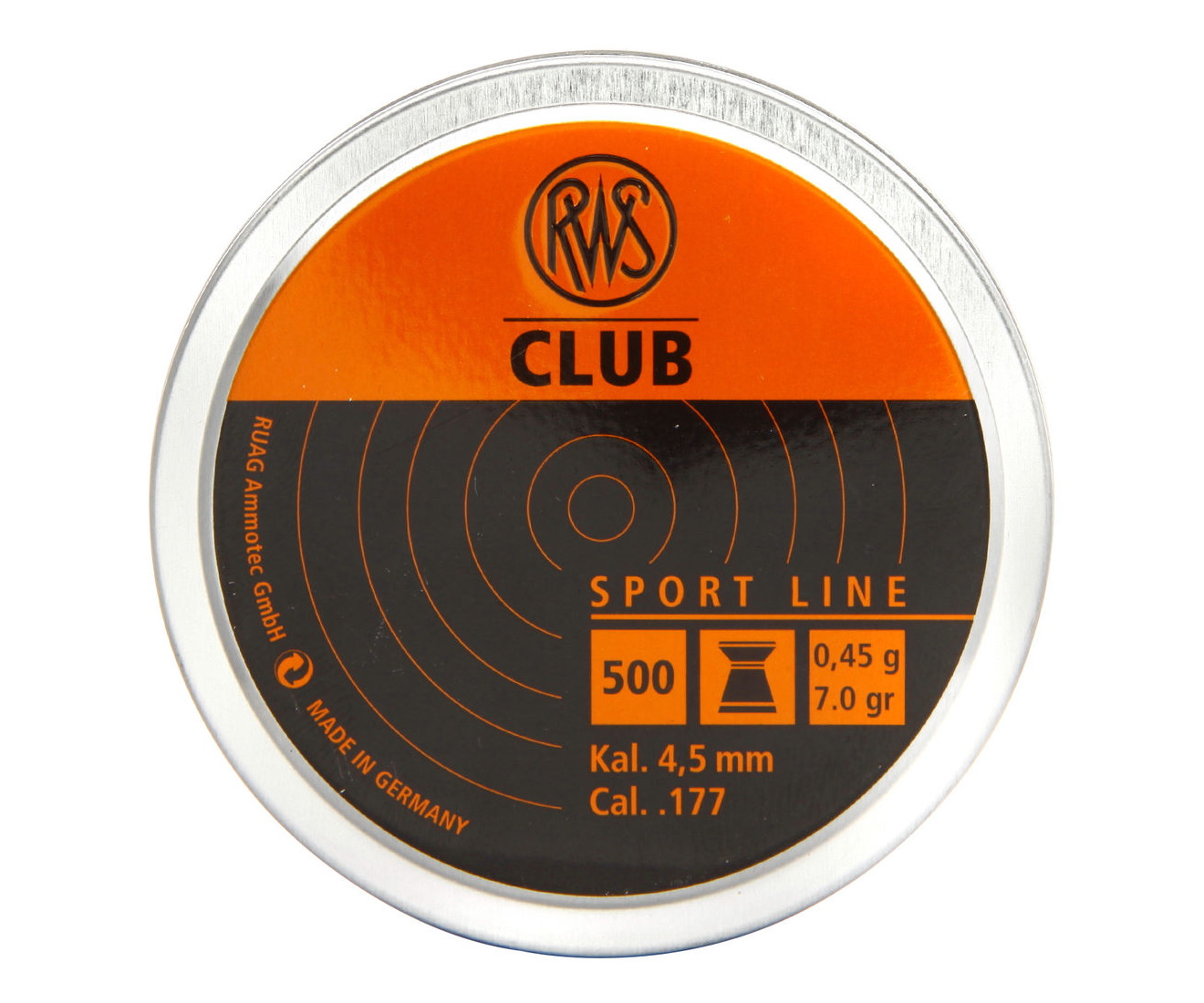 Пуля пневматическая RWS Club 4.5 mm 0.45 гр. (500 шт.)